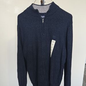 Chaps Men's Dark Blue Zip-Up Sweater